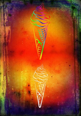 dondurma düz sanat illüstrasyon