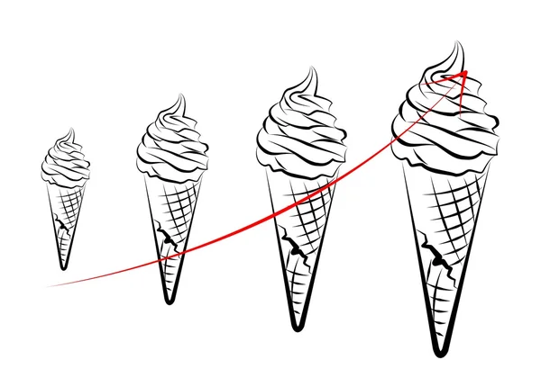 冰激淋平艺术插图 — 图库照片