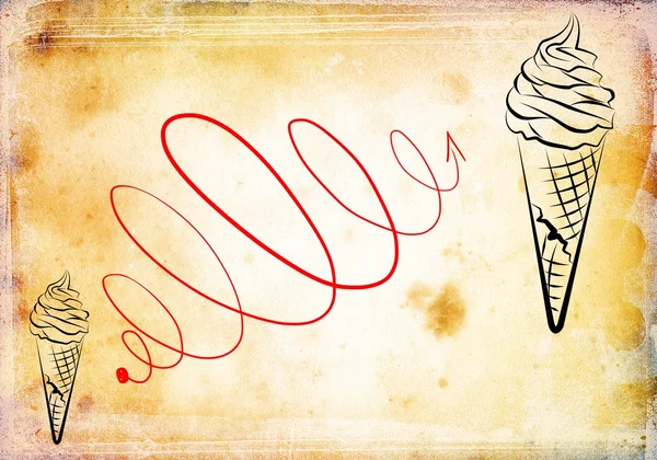 冰激淋平艺术插图 — 图库照片