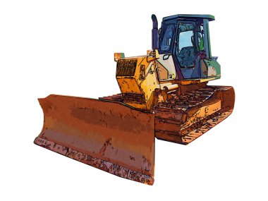 Buldozer illüstrasyon renk sanat