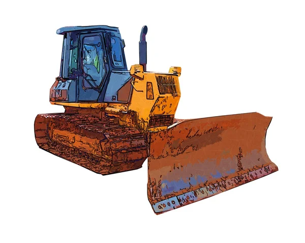 Buldozer afbeelding kleur kunst — Stockfoto