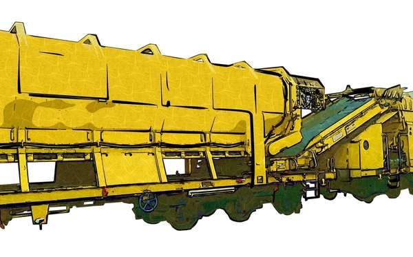 Maintenance railway on working art illustration — Stock Photo, Image