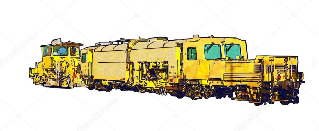 Maintenance railway on working art illustration