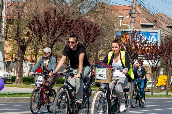 Timisoara Roumanie Avril 2016 Des Cyclistes Pédalerie Printanière — Photo