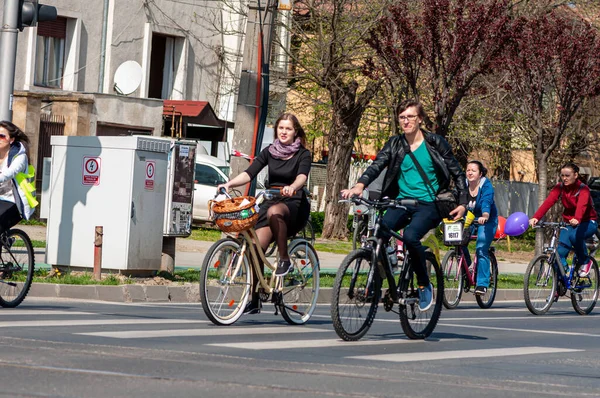 Timisoara Roumanie Avril 2016 Des Cyclistes Pédalerie Printanière — Photo