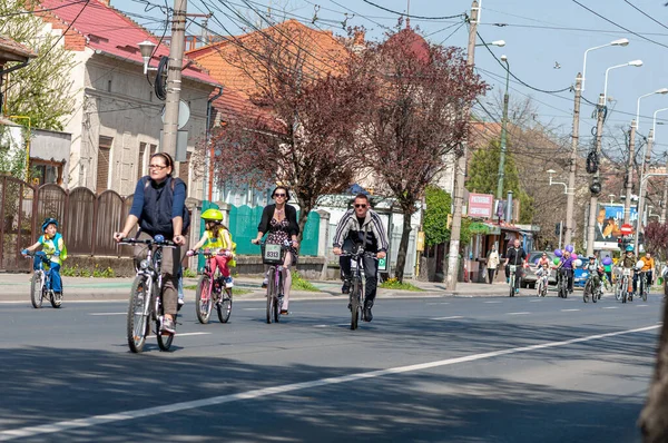 Timisoara Roumanie Avril 2016 Des Cyclistes Pédalerie Printanière — Photo