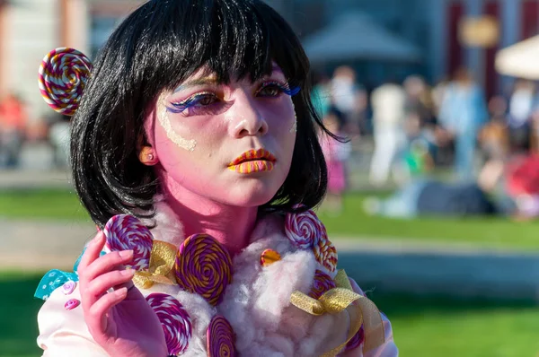 Timisoara Rumania Marzo 2017 Mujer Disfrazada Mascarada Haciéndose Pasar Por — Foto de Stock