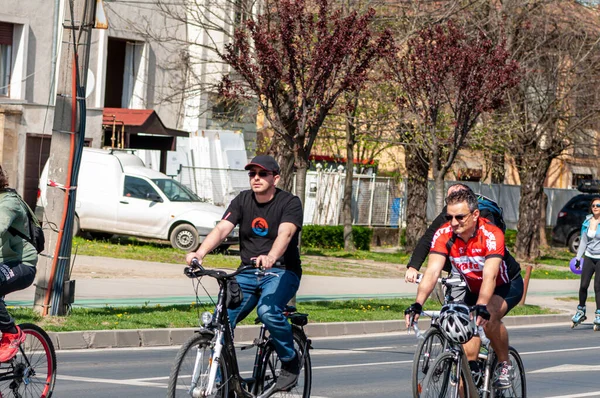 Timisoara Roumanie Avril 2016 Des Cyclistes Pédalerie Printanière — Photo