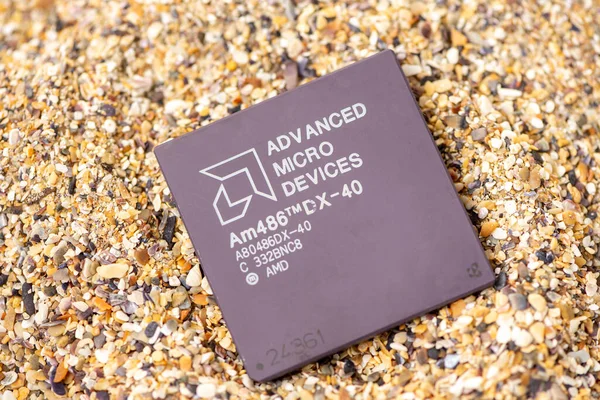 Тимишоара Румыния Октября 2020 Крупный План Процессора Amd A80486Dx Мгц Лицензионные Стоковые Изображения