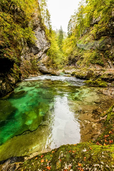 Vintgar, hermosas cascadas en Eslovenia — Foto de Stock