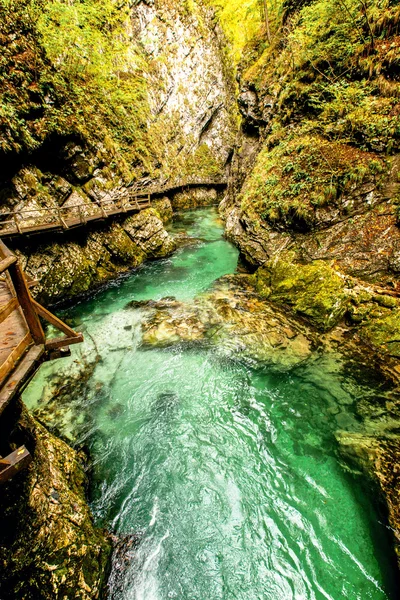 Vintgar, prachtige watervallen in Slovenië — Stockfoto