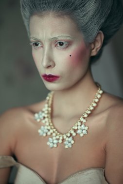 Markiz de Pompadour kavramı. Güzel Vintage duygusal portre