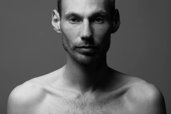 Real natural male beauty concept.Close up portrait of handsome man — Stock Photo, Image