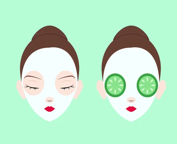 Conjunto mascarilla facial — Vector de stock