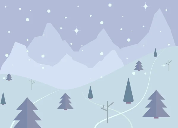 Navidad escena de nieve — Vector de stock