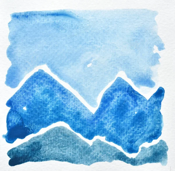 Фотография Изображения Абстрактных Различных Синий Оттенок Акварели Бумаге Ручная Краска — стоковое фото