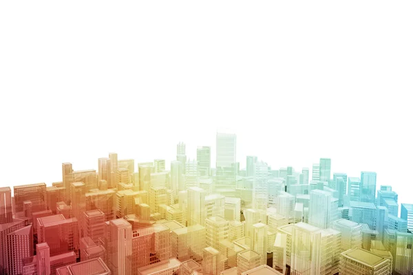 Fütüristik şehrin hava cityscape