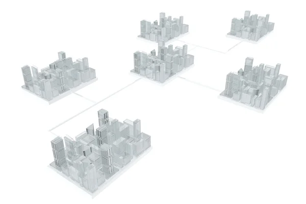 Comunicazione futura tra le città — Foto Stock