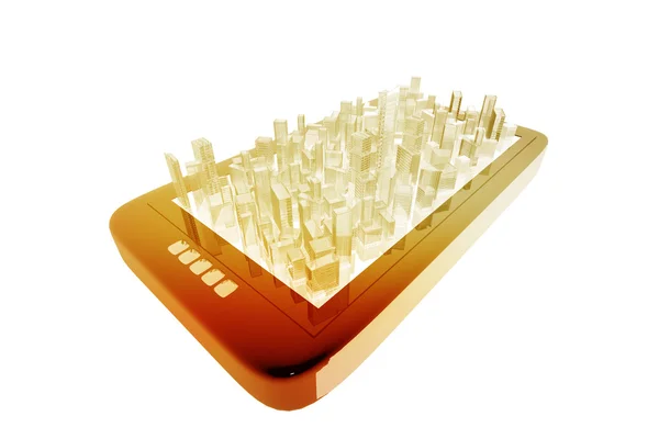 City and digital device Stock Image