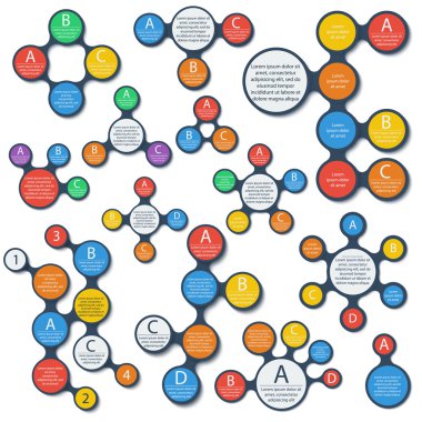 Beyaz Metaball Infographic öğeleri ayarla