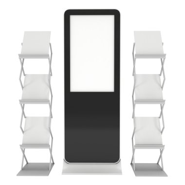 LCD ekran stand ve dergi raf.