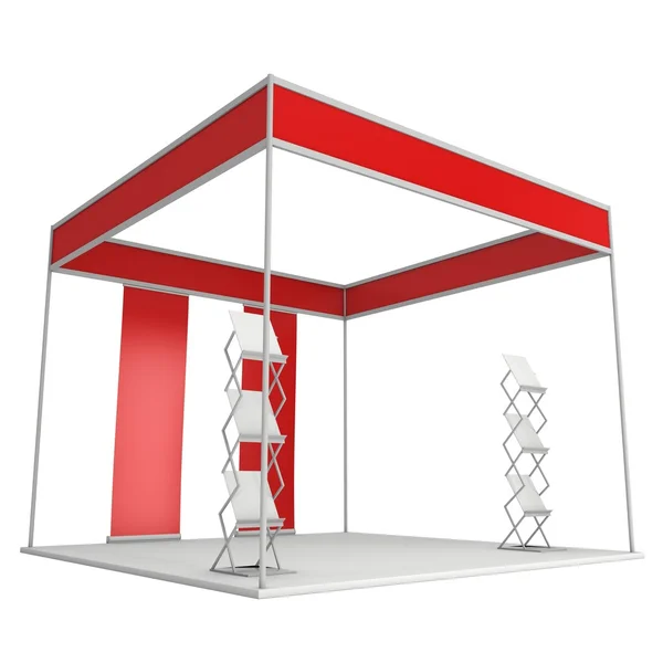 Trade Show Booth Box and Magazine Rack and Roll Up — Stock Fotó