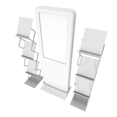 LCD ekran stand ve dergi raf.