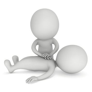 CPR ilk yardım yapan 3d erkek