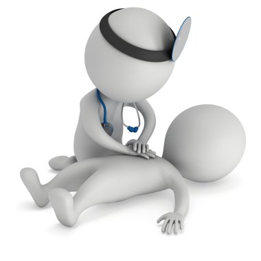 Doktor CPR ilk yardım yapıyor