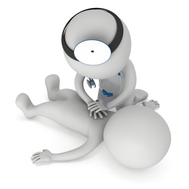 Doktor CPR ilk yardım yapıyor