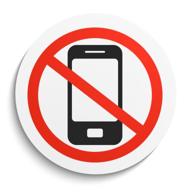 Beyaz yuvarlak tabak hiçbir telefon işareti