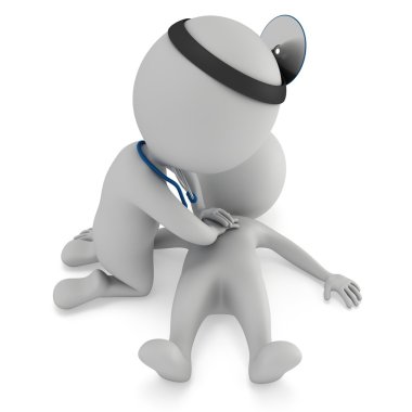 Doktor CPR ilk yardım yapıyor