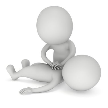 CPR ilk yardım yapan 3d erkek
