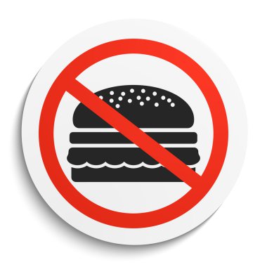 Fast Food yok beyaz yuvarlak plaka üzerinde