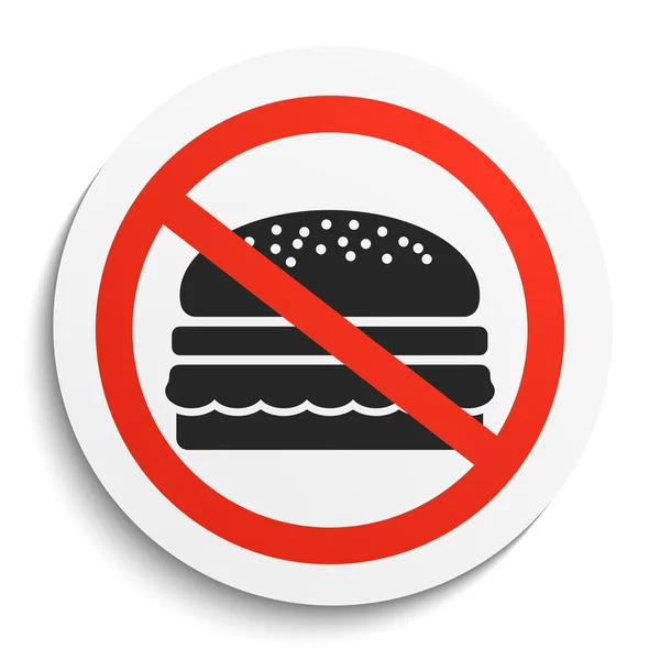 No hay señal de comida rápida en la placa redonda blanca — Archivo Imágenes Vectoriales