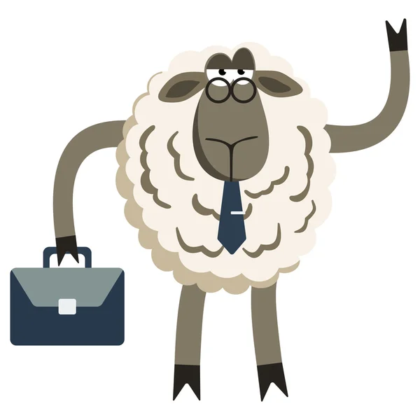 Stubborn Lamb Businessman Boss Vector — Stock Vector