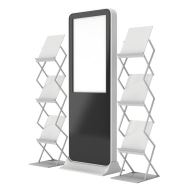 LCD ekran stand ve dergi raf.