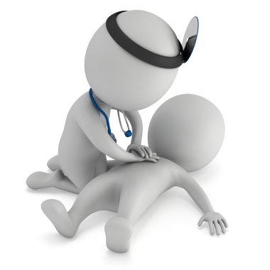 Doktor CPR ilk yardım yapıyor