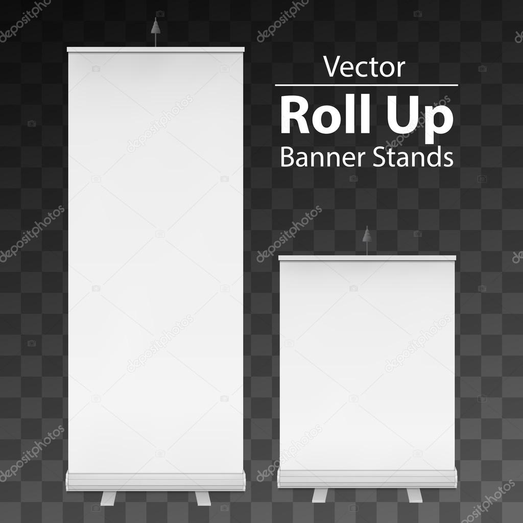 Blank Roll Up Banner Stand. Vector