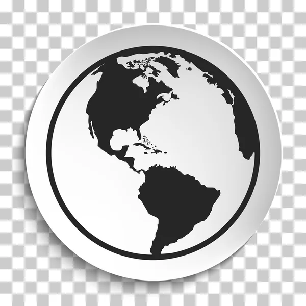 Globe de terre icône sur plaque blanche . — Image vectorielle