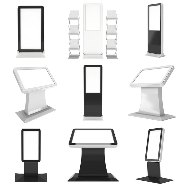 Trade show booth LCD kiosk stand set. — Stock Fotó