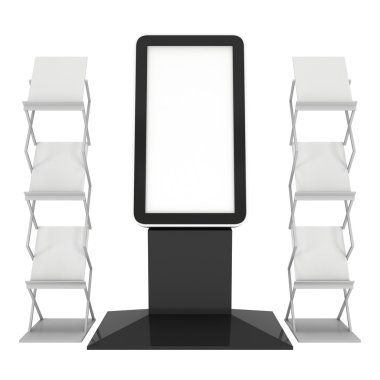 LCD ekran stand ve dergi raf.