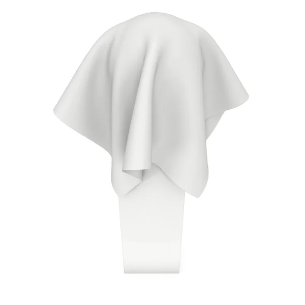 Presentation pedestal cover by white cloth — Stock Photo, Image