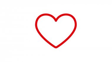 Sevgililer kalp kırmızı çizgilerle çizilmiş.