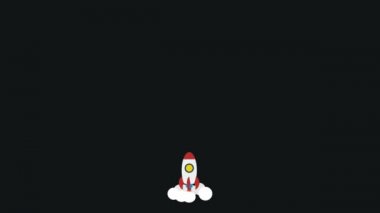 Roket uzay gemisi al kapalı ve uzay için uçan