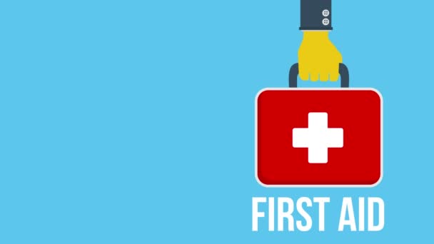 Imágenes conceptuales del kit de primeros auxilios — Vídeos de Stock