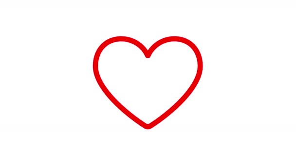 Cuore di San Valentino disegnato da linee rosse . — Video Stock