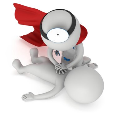 Doktor CPR ilk yardım yapıyor