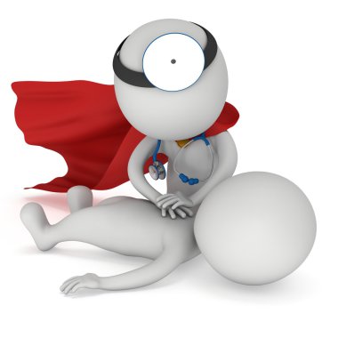Doktor CPR ilk yardım yapıyor