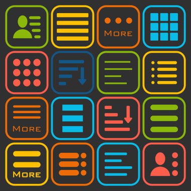 Hamburger Menu Icons Set. clipart